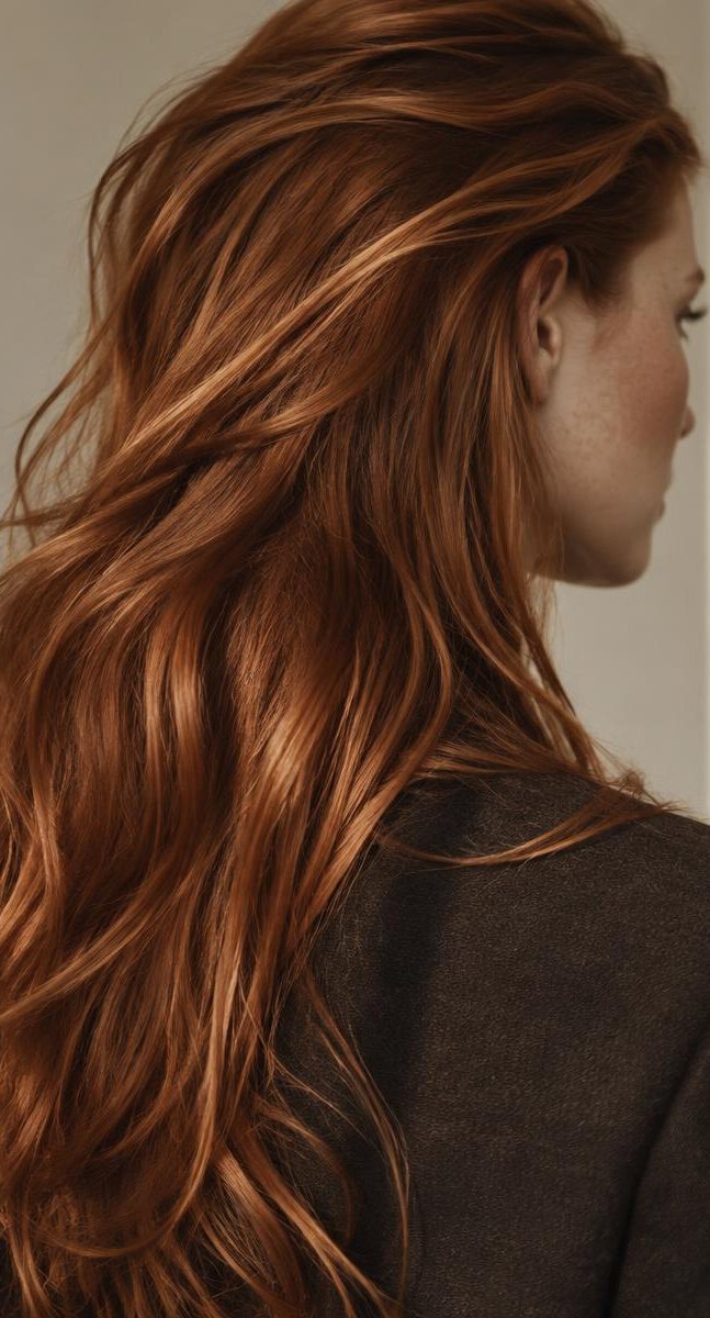 Long warm copper waves